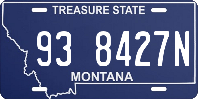 MT license plate 938427N
