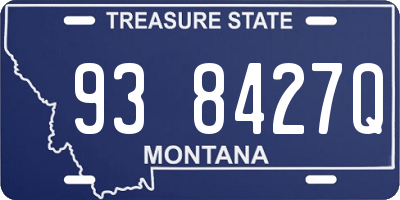 MT license plate 938427Q