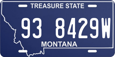 MT license plate 938429W
