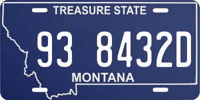 MT license plate 938432D