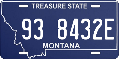 MT license plate 938432E