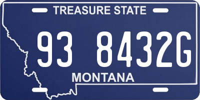 MT license plate 938432G