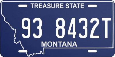 MT license plate 938432T