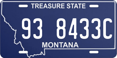MT license plate 938433C