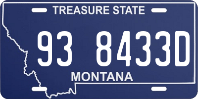 MT license plate 938433D
