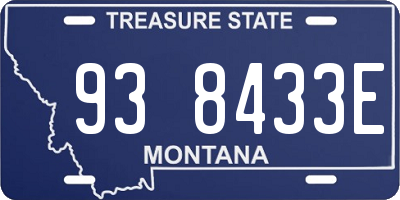 MT license plate 938433E