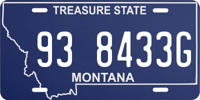 MT license plate 938433G