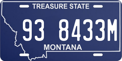 MT license plate 938433M