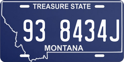 MT license plate 938434J