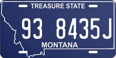 MT license plate 938435J