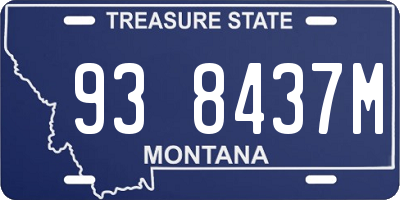 MT license plate 938437M