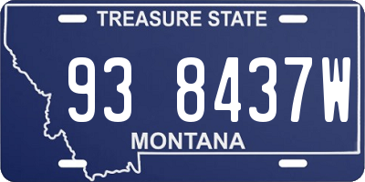 MT license plate 938437W