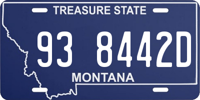 MT license plate 938442D