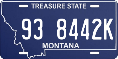 MT license plate 938442K