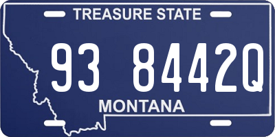 MT license plate 938442Q