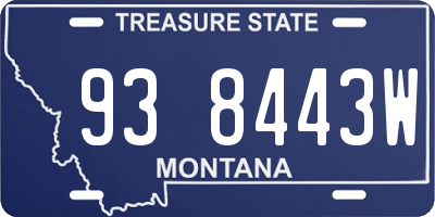 MT license plate 938443W