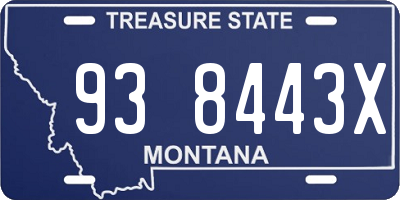 MT license plate 938443X