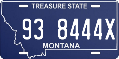 MT license plate 938444X