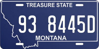 MT license plate 938445D