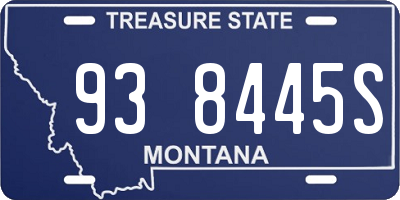 MT license plate 938445S