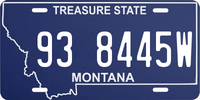 MT license plate 938445W