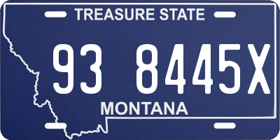 MT license plate 938445X