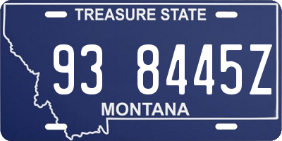 MT license plate 938445Z