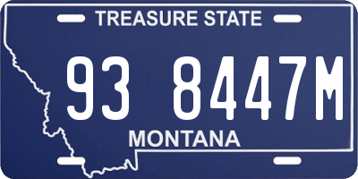 MT license plate 938447M
