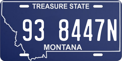 MT license plate 938447N