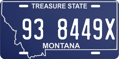 MT license plate 938449X