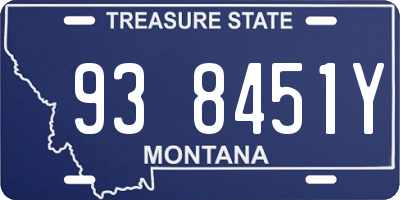MT license plate 938451Y