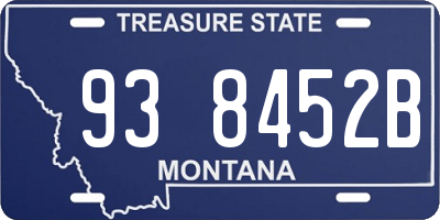 MT license plate 938452B
