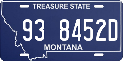 MT license plate 938452D