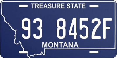 MT license plate 938452F
