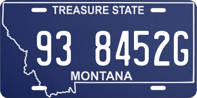 MT license plate 938452G