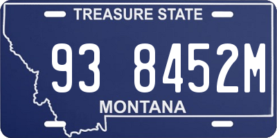 MT license plate 938452M