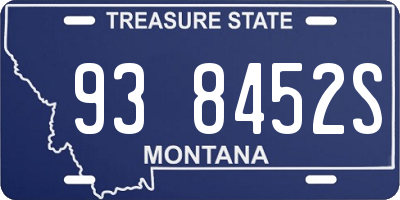 MT license plate 938452S