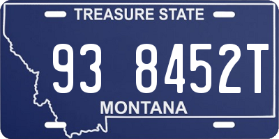 MT license plate 938452T