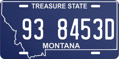 MT license plate 938453D