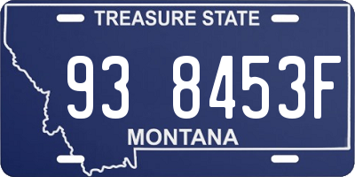 MT license plate 938453F