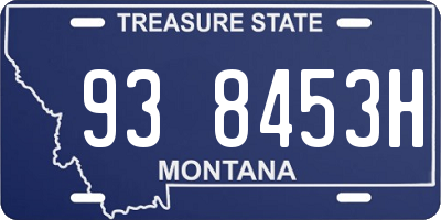 MT license plate 938453H