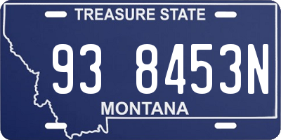 MT license plate 938453N