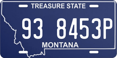 MT license plate 938453P
