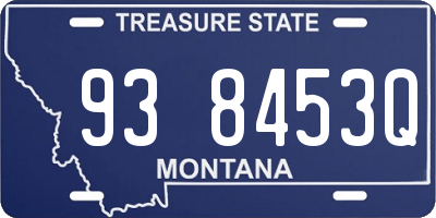 MT license plate 938453Q