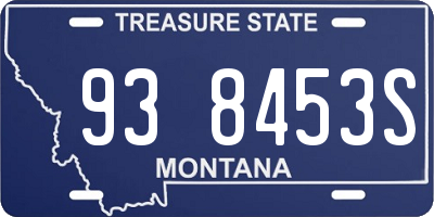MT license plate 938453S