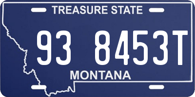 MT license plate 938453T