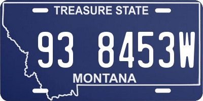 MT license plate 938453W