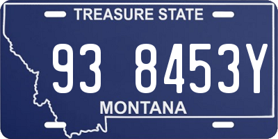 MT license plate 938453Y