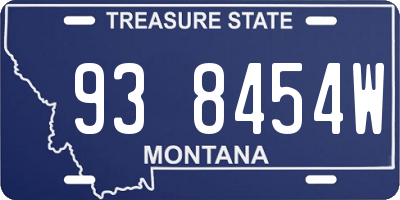 MT license plate 938454W
