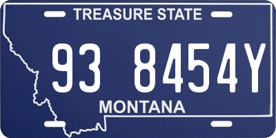 MT license plate 938454Y